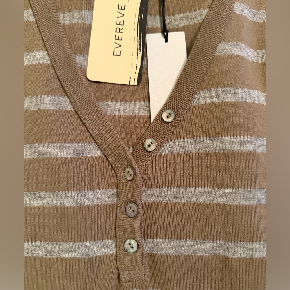 Evereve Olive and Gray Striped Tank Top - Picture 5 of 8